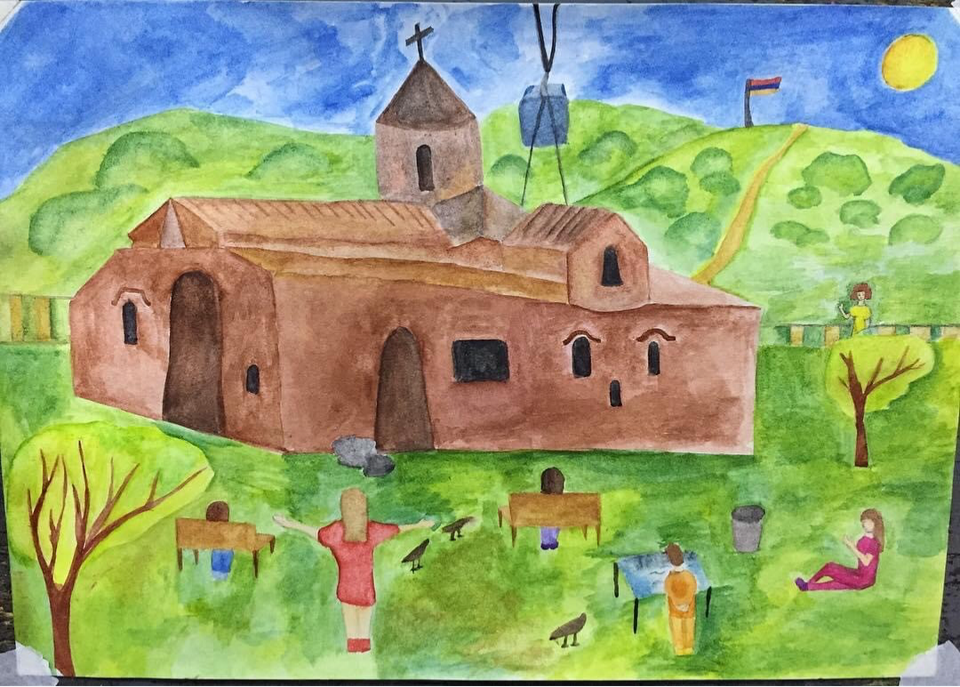 Детский рисунок - Монастырь Татев