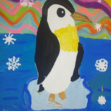 Рисунок "Пингвин на прогулке" на конкурс "Конкурс детского рисунка "Любимое животное - 2018""