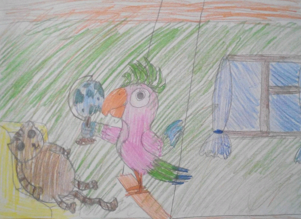 Детский рисунок - Попугай Кеша