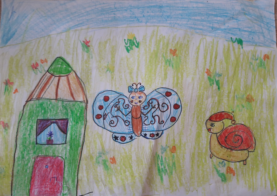Детский рисунок - Домик для Эвелины