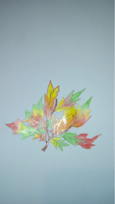 Детский рисунок - осенний лист