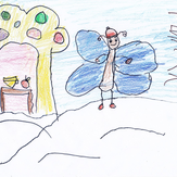 Рисунок "Уютный домик для Эвелинки" на конкурс "Конкурс детского рисунка "Рисовашки - 1-5 серии""