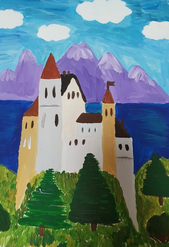 Детский рисунок - Волшебный замок