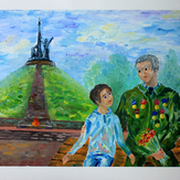Рисунок "Дедушка-ветеран" на конкурс "Конкурс детского рисунка “75 лет Великой Победе!”"