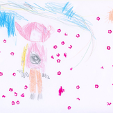 Рисунок "Свинка Няша и радуга" на конкурс "Конкурс детского рисунка "Мир Кукутиков""