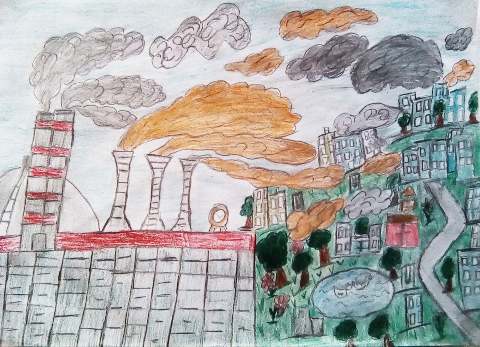 Детский рисунок - Взгляд на эколгию