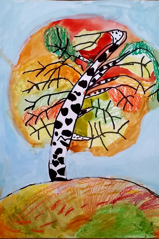 Детский рисунок - Осенняя березка