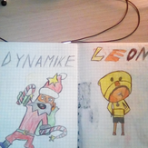 Рисунок "Мои Леон и Диномайк" на конкурс "Конкурс рисунка по игре Brawl Stars - “Биби и Беа: Герой или злодей?”"