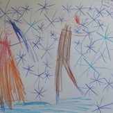 Рисунок "Мама и папа танцуют на льду в снегопад" на конкурс "Конкурс творческого рисунка “Свободная тема-2022”"