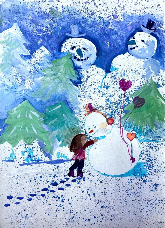 Детский рисунок - Снежный друг