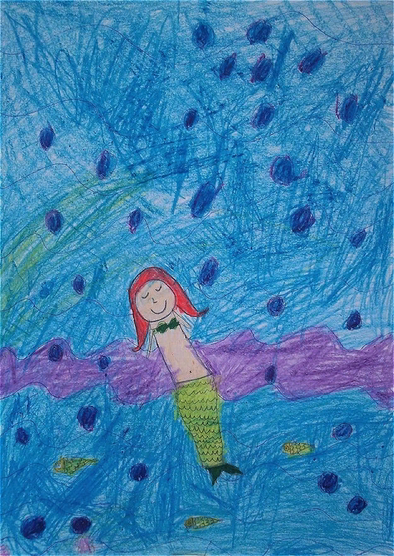 Детский рисунок - Русалочка