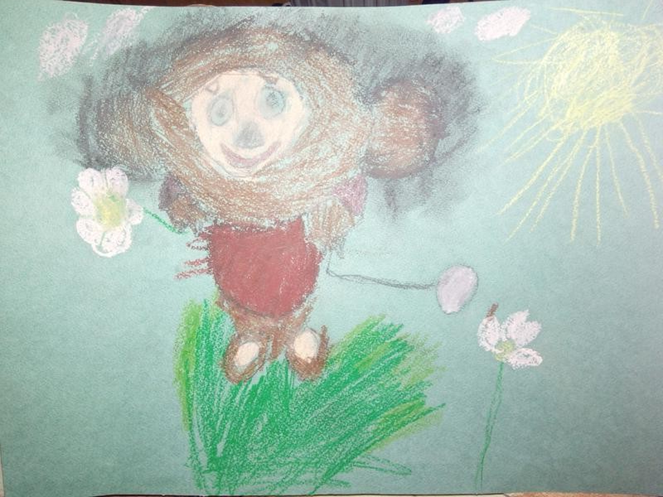 Детский рисунок - Чебурашка