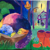 Рисунок "Радужный котик" на конкурс "Конкурс детского рисунка “Невероятные животные - 2018”"
