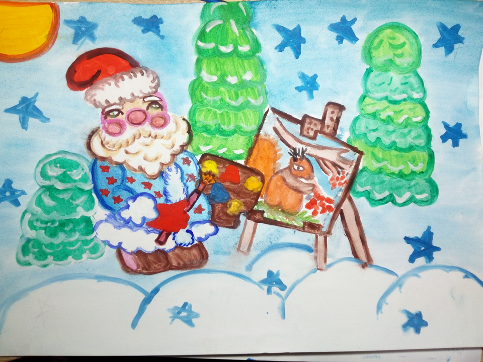 Детский рисунок - Рисунок  Деда мороза