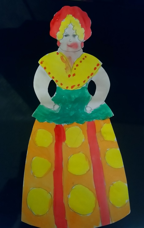 Детский рисунок - Дымковская кукла