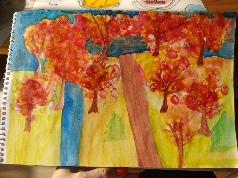 Детский рисунок - Моя яркая осень
