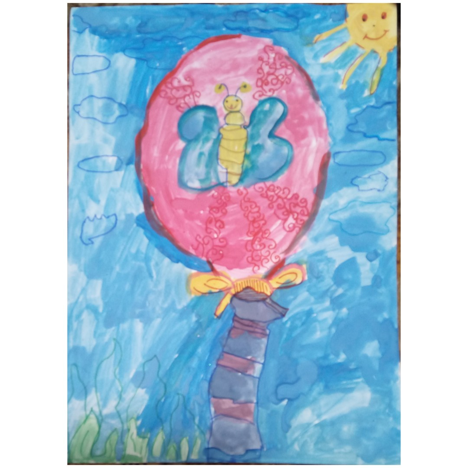 Детский рисунок - Воздушный шар Эвилины