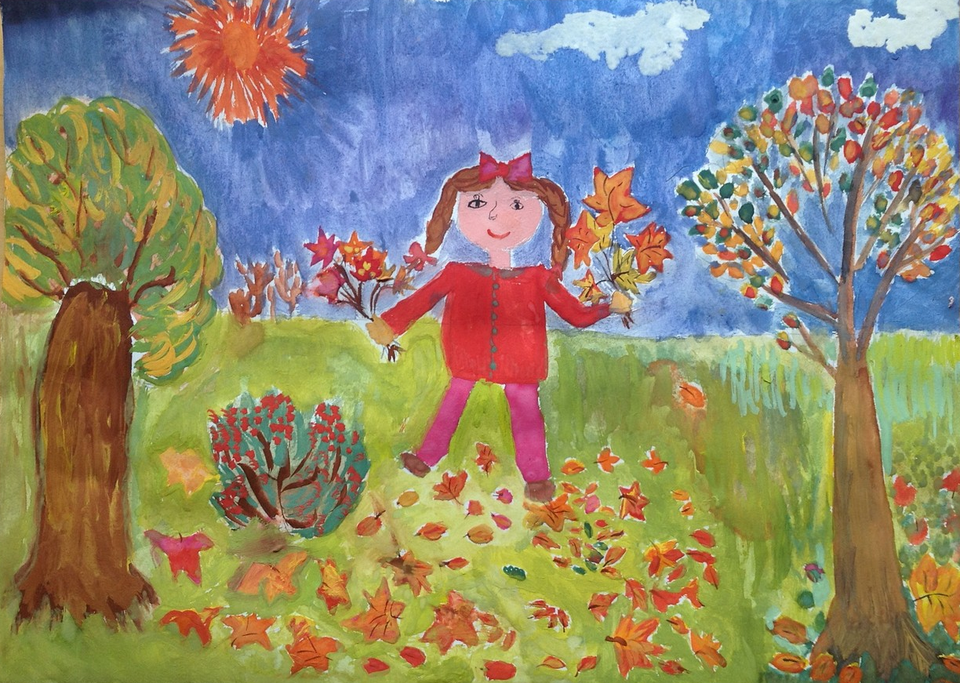 Детский рисунок - Яркие краски осени