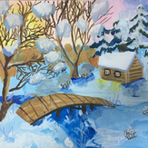 Рисунок "Волшебная зима" на конкурс "Конкурс детского рисунка “Новогодняя Открытка-2019”"