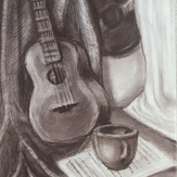 Рисунок "Натюрморт с укулеле"
