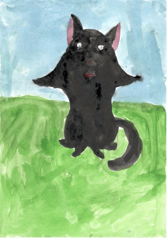 Детский рисунок - кошка Муська