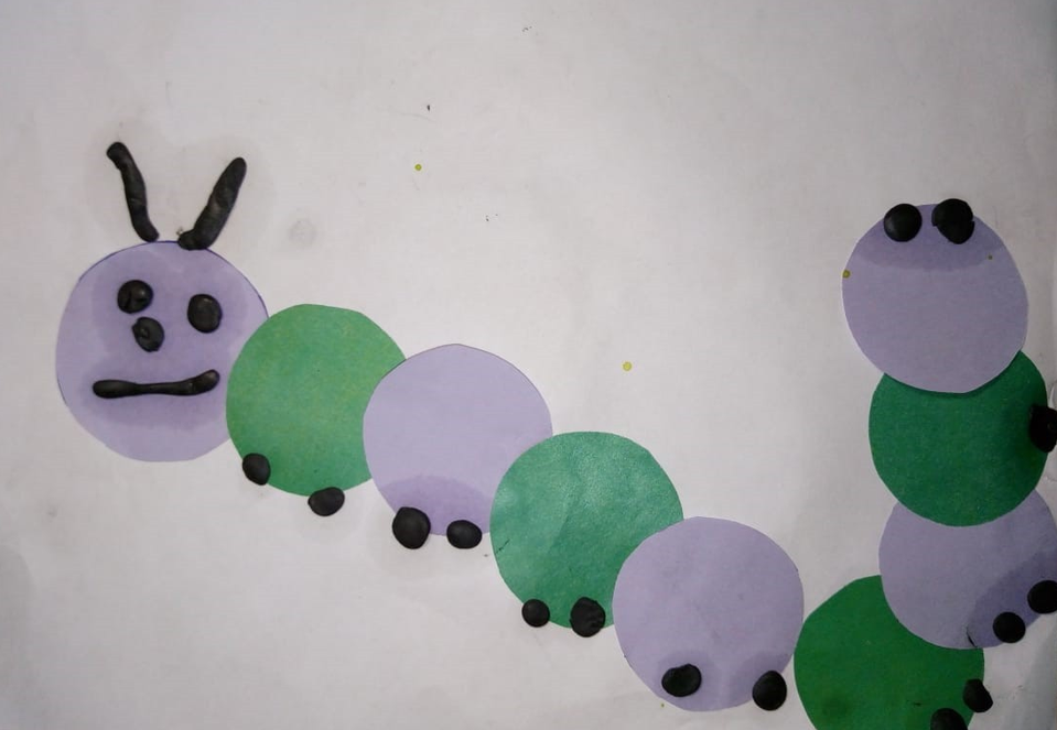 Детский рисунок - гусеница