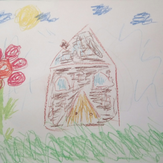 Рисунок "Теплый домик для Эвелинки"