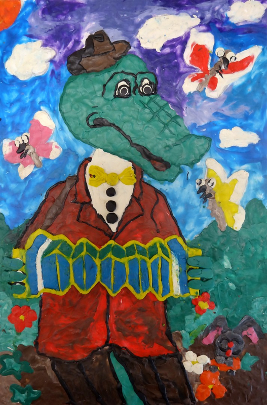 Детский рисунок - Крокодил Гена