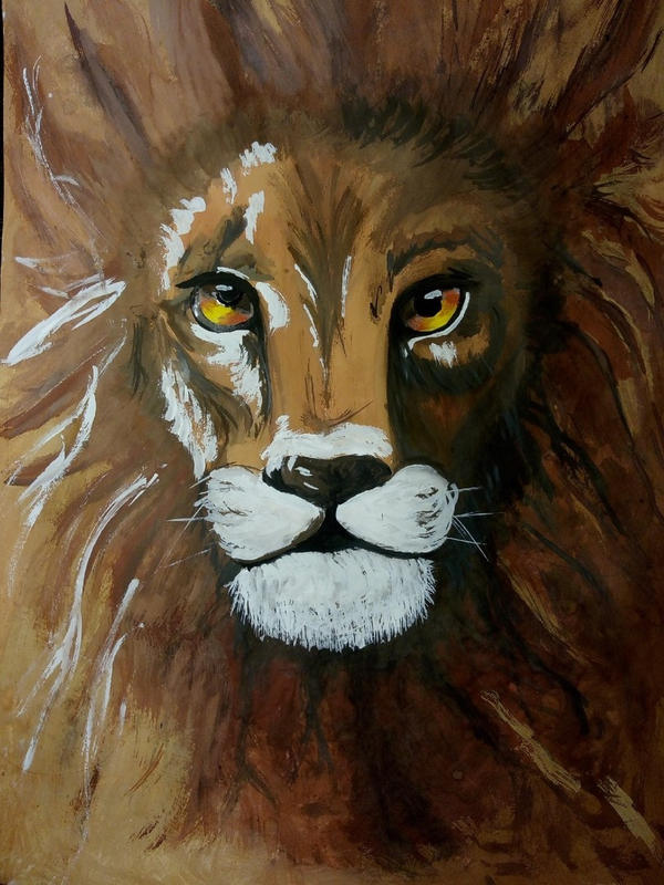Детский рисунок - Лев - царь зверей