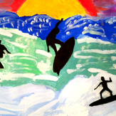 Рисунок "Серфинг" на конкурс "Конкурс детского рисунка “Когда я вырасту... 2018”"