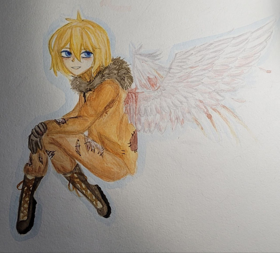 Детский рисунок - Кенни с крылышками