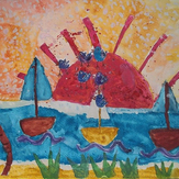Рисунок "Закат у моря"