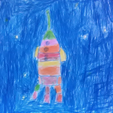 Рисунок "Ракета в космосе" на конкурс "Экспресс-конкурс “На Луну - 2018”"