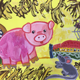Рисунок "Стала свинка хрипло хрюкать" на конкурс "Конкурс творческого рисунка “Свободная тема-2020”"