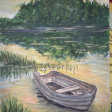 Рисунок "Закат на реке" на конкурс "Конкурс творческого рисунка “Свободная тема-2019”"