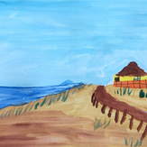 Рисунок "Пляж на Куршской косе" на конкурс "Конкурс детского рисунка “Города - 2018” вместе с Erich Krause"