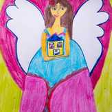 Рисунок "мама-мой домашний ангел" на конкурс "Конкурс детского рисунка "Женский день - 2018""