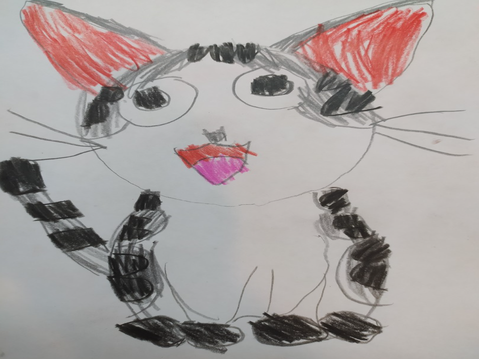 Детский рисунок - Китти кавайная