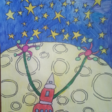 Рисунок "Полет на Луну" на конкурс "Конкурс детского рисунка по 6-й серии сериала Рисовашки "На Луну""