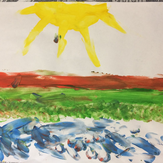 Рисунок "Рассвет на озере" на конкурс "Конкурс детского рисунка “Как я провел лето - 2020”"