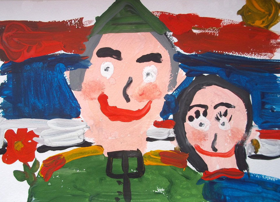 Детский рисунок - Мой папа-защитник Отечества