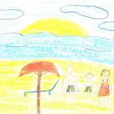 Рисунок "Лето на пляже" на конкурс "Конкурс детского рисунка “Как я провел лето - 2020”"