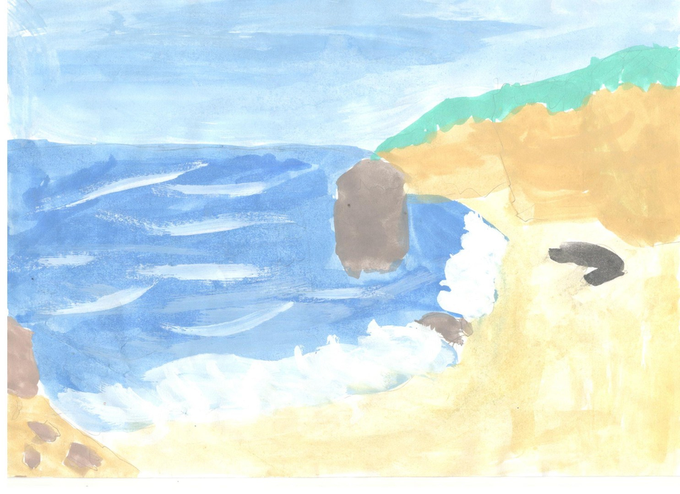 Детский рисунок - Отдых на море