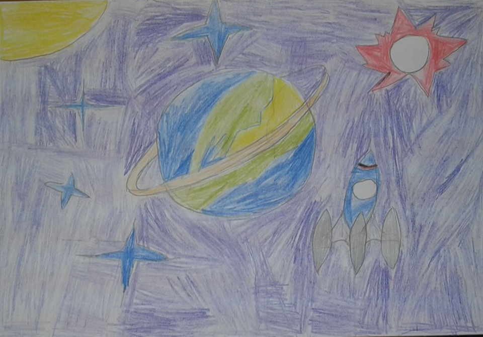Детский рисунок - Через тернии к звёздам