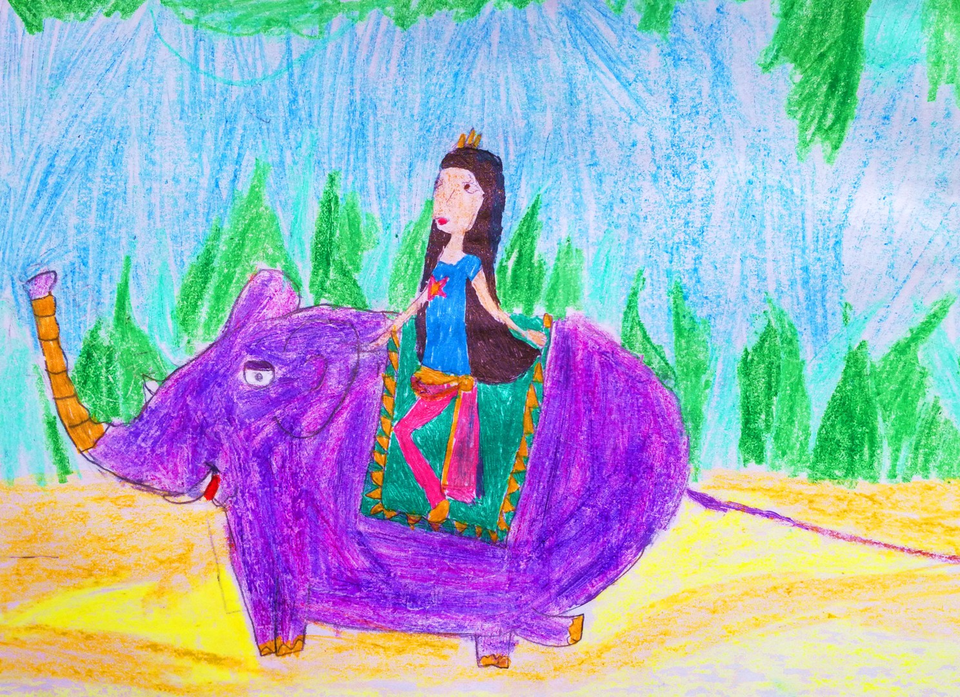 Детский рисунок - Путешествие Принцессы Амиты