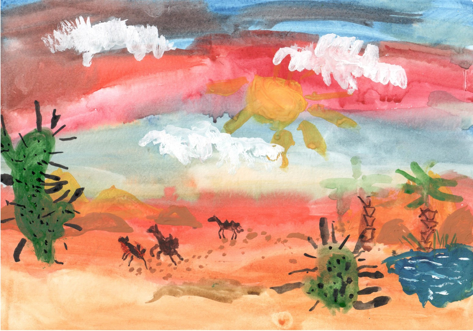 Детский рисунок - Пустыня