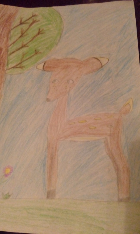 Детский рисунок - олененок