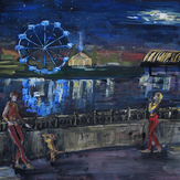 Рисунок "Вечерние прогулки по родному городу" на конкурс "Конкурс детского рисунка “Как я провел лето - 2020”"