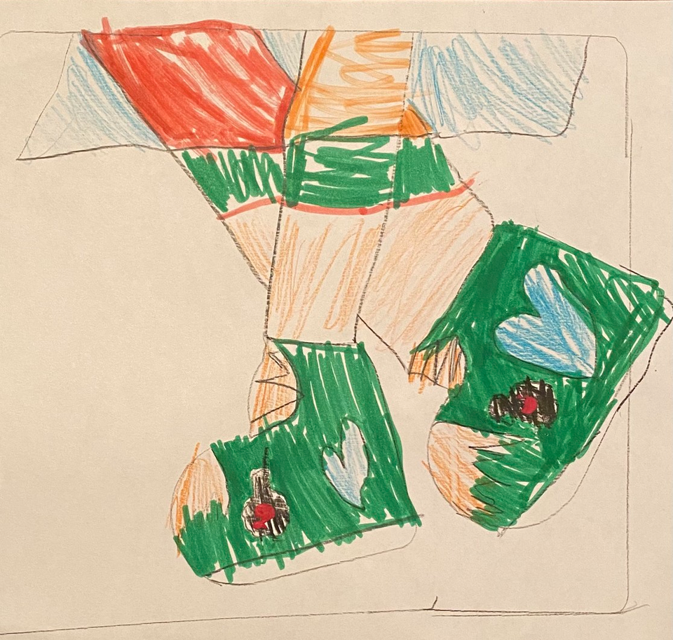 Детский рисунок - Ножки в сапожках
