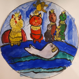 Рисунок "Кругосветное путешествие удивительных котов" на конкурс "Конкурс детского рисунка “Невероятные животные - 2018”"